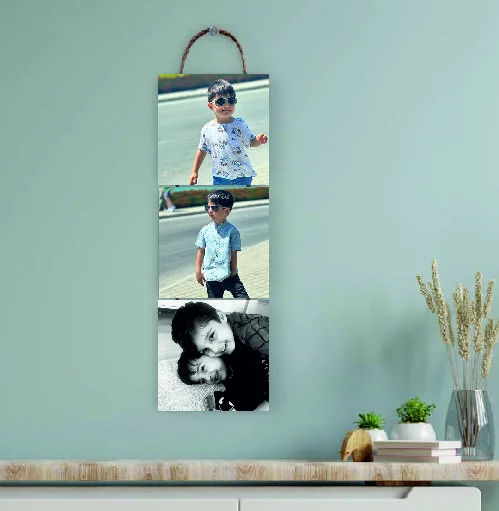 kişiye özel ip askılı 20x20 3 lü kanvas tablo