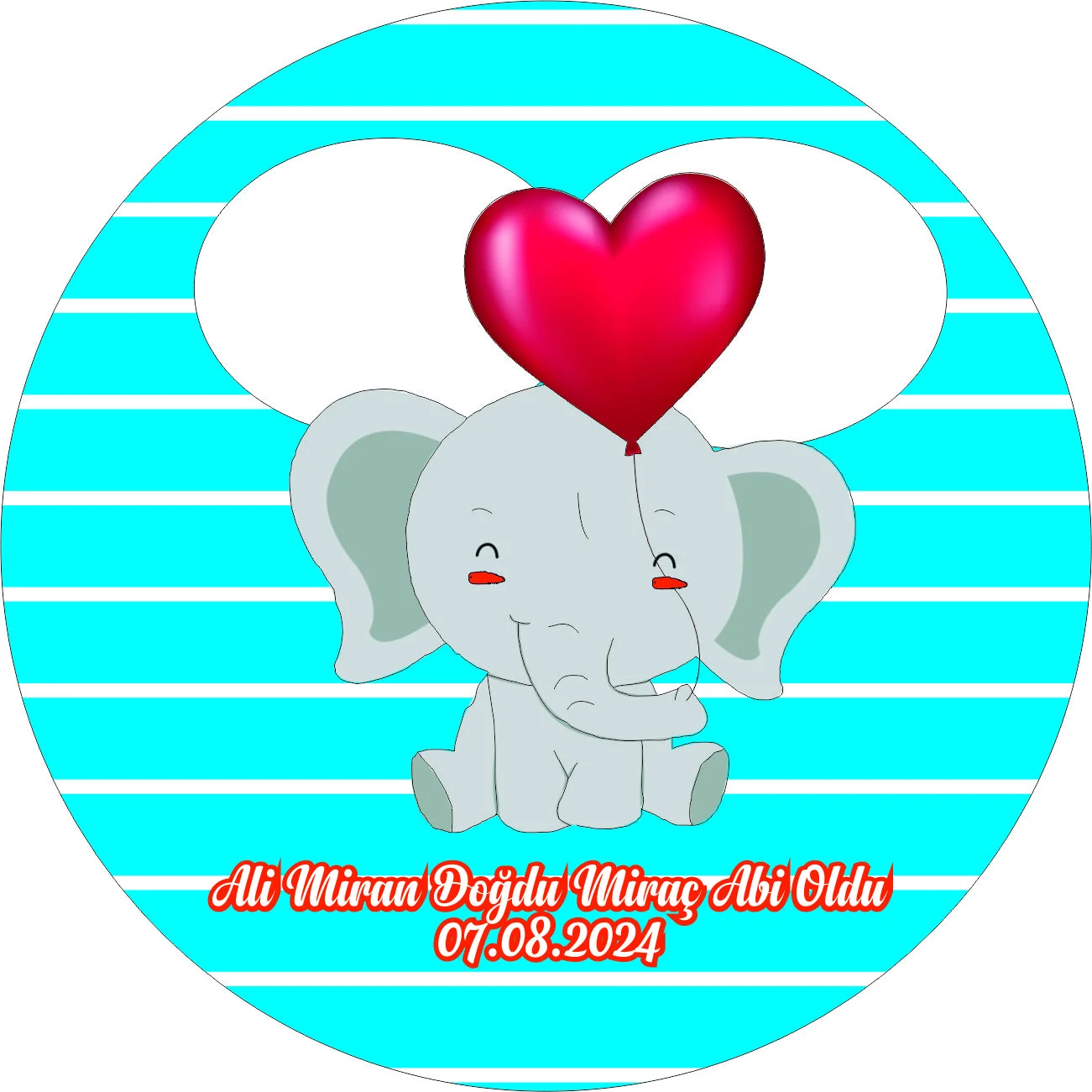 fil tasarımlı yuvarlak açacak magnet mavi