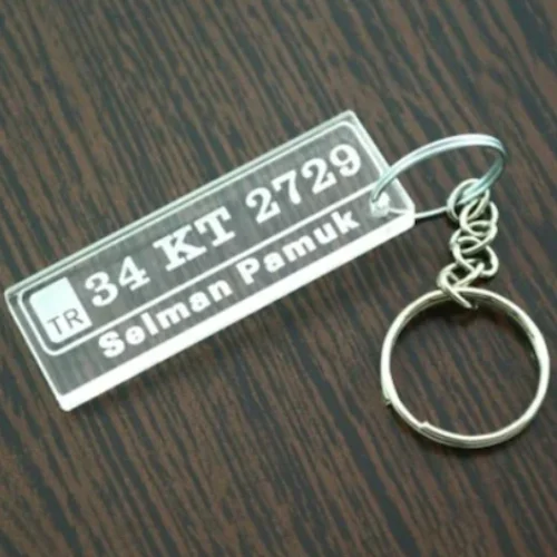 Şeffaf Pleksi Plaka Anahtarlık