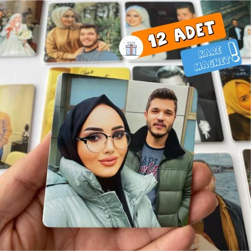 Fotomagnet / 12 Adet - 7,5x7,5 cm