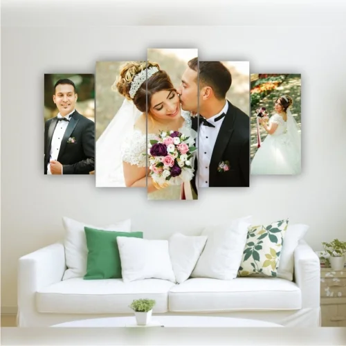 Size Özel Fotoğraf Baskılı 5 Parça Ahşap Tablo