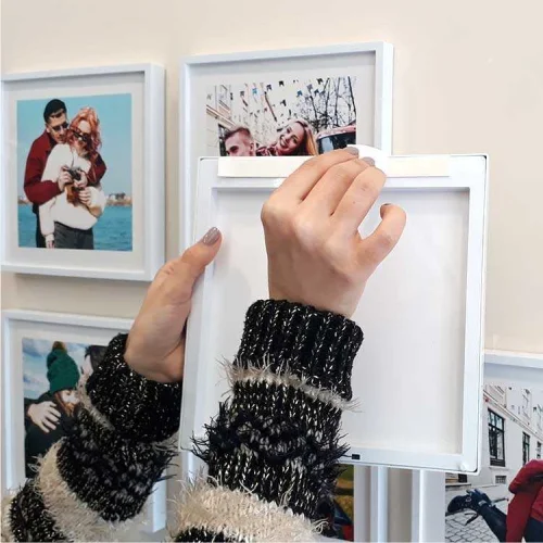 Tak Çıkar 20x20 Cm kare Fotoğraflı Çerçeve 3'lü (Beyaz Çerçeve)